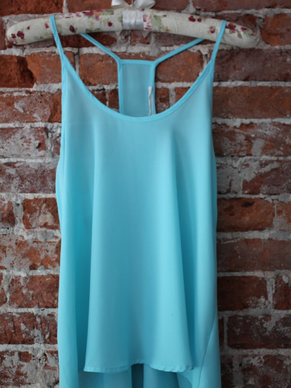 Light Blue Women's Chiffon Tank Top